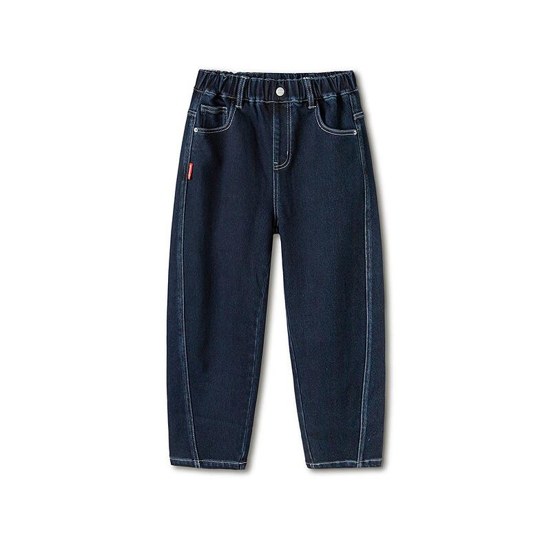 Balabala [balaOne] Boys' Fleece-Lined Denim Pants Lyocell Red New Year Celebration Trousers