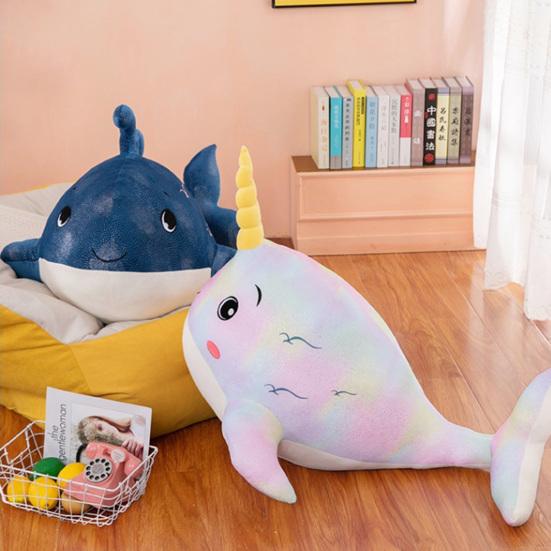 30/50cm Whale Plush Toy Fluffy PP Cotton Lovely Animal Doll Plushies Bedroom Decoration Soft Touch Stuffed Sea Animal Doll Toy Plush Pillow Birthday