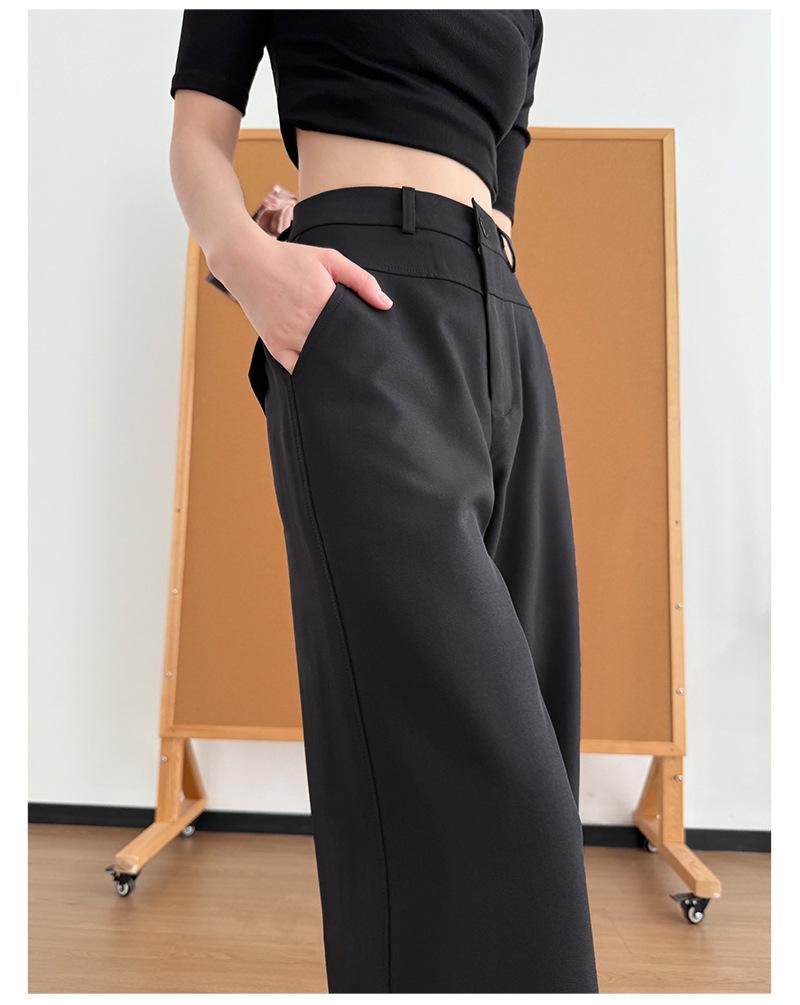 High-End Women's Suit Pants: Slimming, Thin, Narrow Spring/Summer Style, Straight-Leg with Good Drape, Comfy Loose Wide-Leg for Commute.