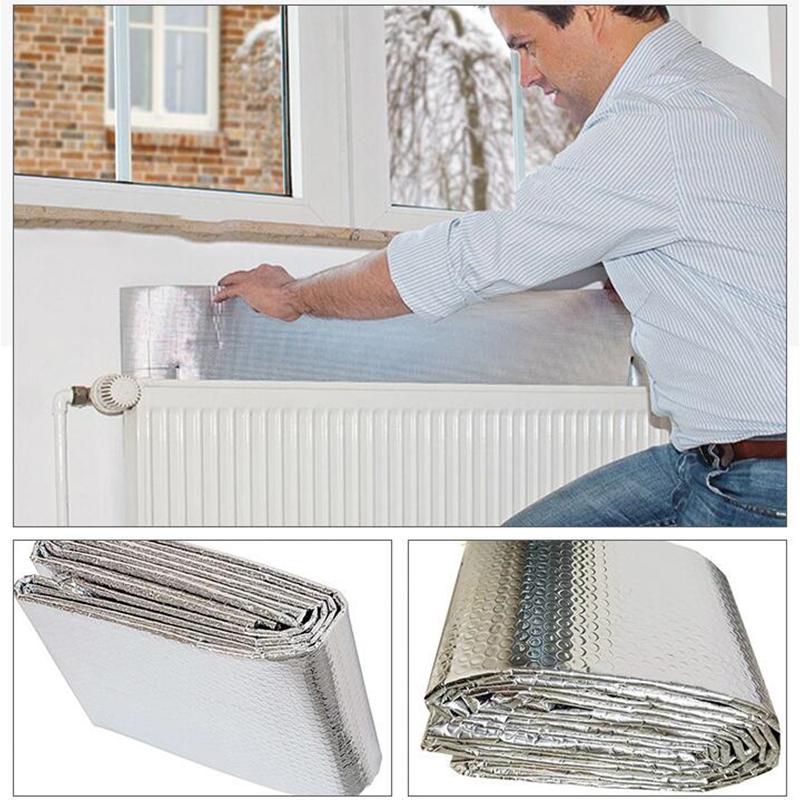 Radiator Heat Reflector Back Foil Heat Reflective Length 5M Heat Energy Saving Film Pad Aluminum Film with Sticker Heat 50Cm*5M