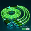 NNBILI 3 IN 1 Glowing LED Light party Phone Charger Luminous USB Type C Cable For Xiaomi iPhone 14 Samsung S24 Phone Accessories