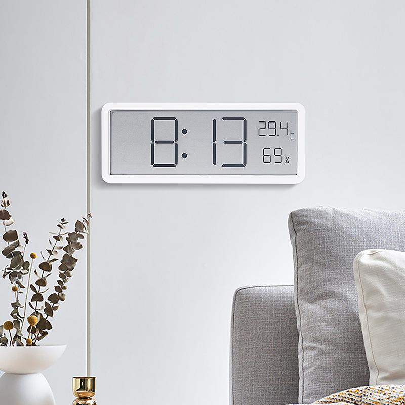 INS Modern Large Screen Wall Clock with Temperature & Humidity Display, Model YD106