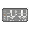 Brushed Metal Wall Clock: Multi-functional LED Alarm with Electronic Display, Cross-border Bestseller