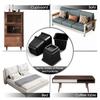 6pcs Bed Risers 5in High Quadrate Trapezoidal Ergonomic Plastic Black Furniture Risers Blocks for Home Office