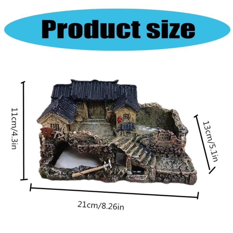Chinese Fishtanks Decoration Figurine Shelter Cave Landscape Antique Buildings Statue Fish Shrimp Landscape Hideouts
