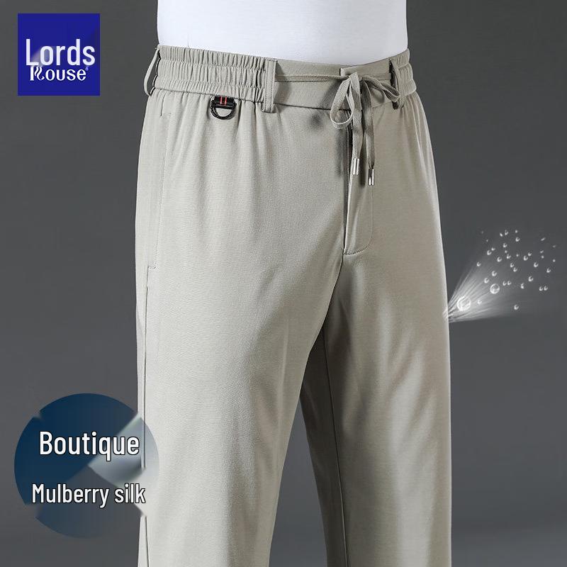 LUOZI Men s Silk Blend Straight Fit Casual Pants L