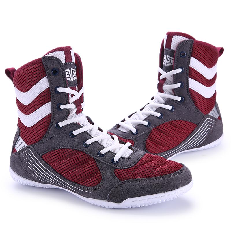 High Quality Men Women Sneakers Professional Sanda Boxing Training Shoes Lightweight High Top Professional Wrestling Combat Shoe