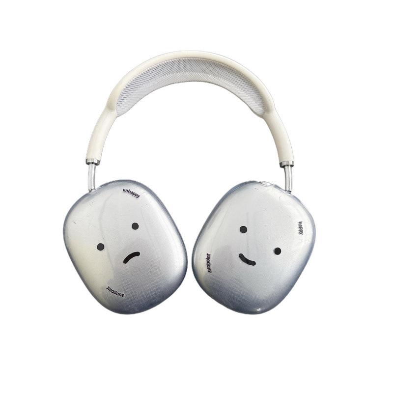 Apple AirPods Max Protective Case - Smiley Face Crying Face Earmuffs Tpu Transparent Light Apple Head-mounted Protective Case