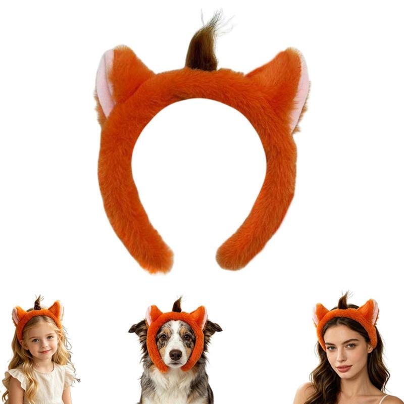 Lovely Plush Donkey Horse Ear Hairband Elastic Headpiece For Cosplay Party and Daily Wear Pet Matching Outfit Enhancer
