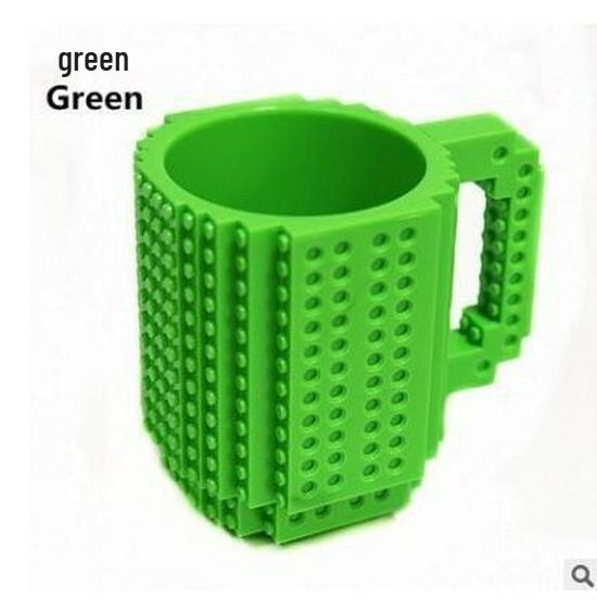 

Креативная кружка для кофе и стакан для воды из кубиков Lego своими руками 350 ml зелёный