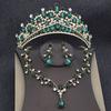 Elegant Purple Tiaras and Bridal Jewelry Sets for Women Wedding Crown Choker Necklace Earrings Set Party Jewelry Accessory
