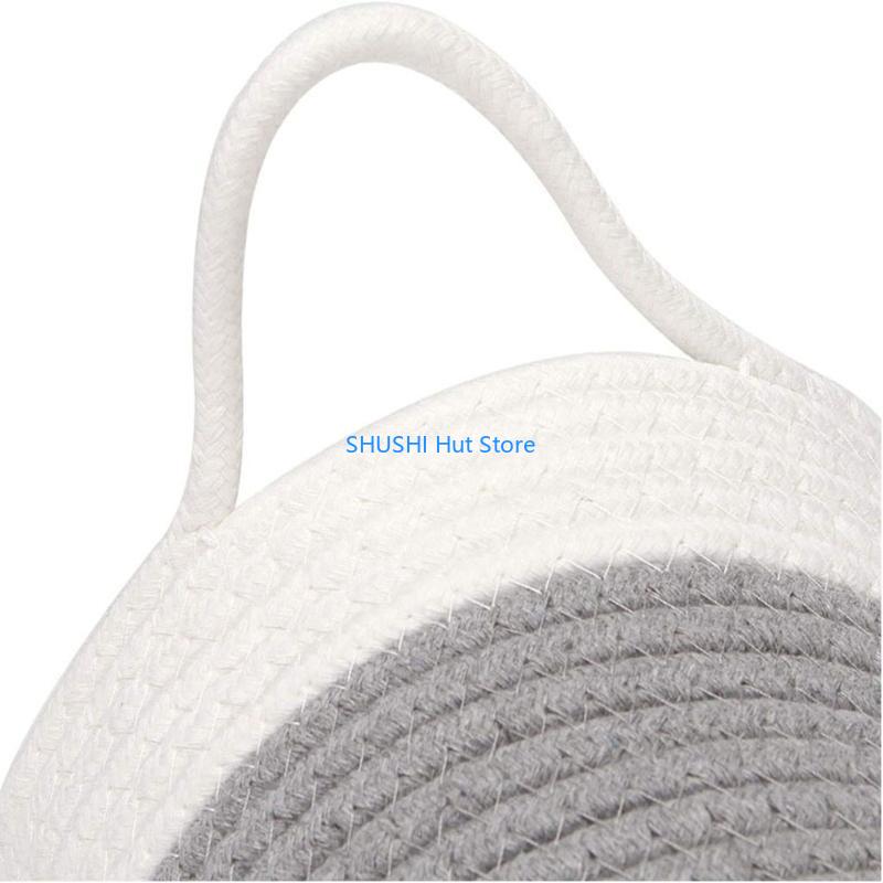 Garage/Cabinets/Closet Small Woven Cotton Rope Basket Home Decor D57B
