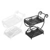1: 12 Miniature Garden Cart Exquisite Details Metal  Flower Cart Ornaments Accessory