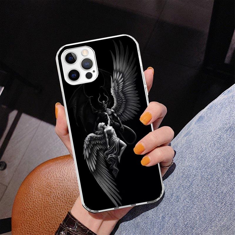 

Angel Wings Devil Bad Phnoe Case for Iphone 17 Air 16 16E 11 12 13 Mini 14 Plus 15 Pro Max 7 8 + SE 2020 Phone Cover Coque iPhone 16