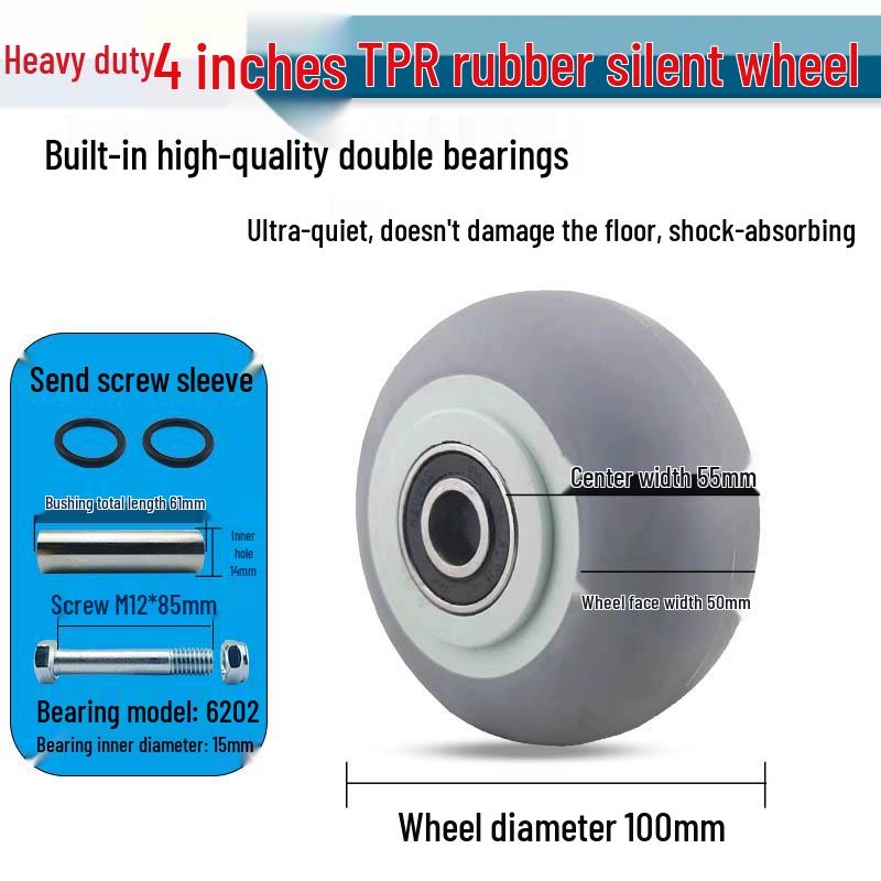 Nylon Swivel Caster Wheels: 2-6 inch Heavy-Duty Rubber & Flat Plate Options