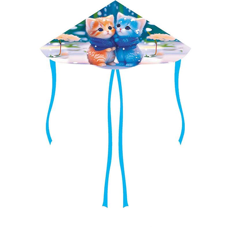 1.3m Cartoon Double Tail Kite for Light Breeze - Easy To Fly for Kids & Adults