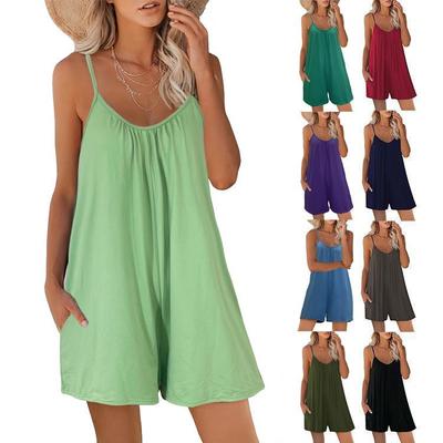 Solid Color Jumpsuit Women's Summer New Casual Camisole Jumpsuit Pants
