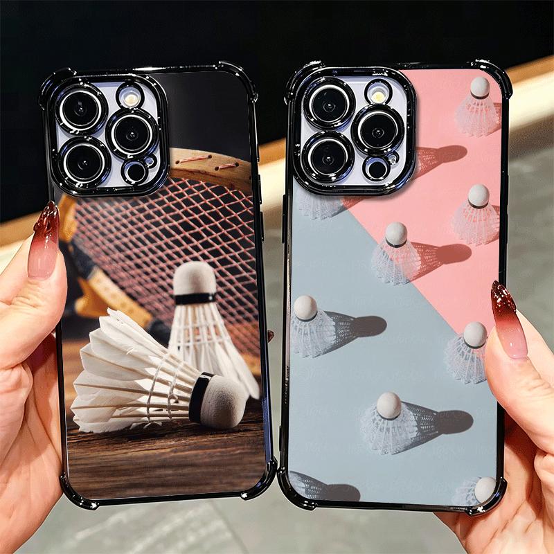 Badminton Sport Plating Phone Case For Xiaomi Poco X5 X6 X7 X8 Pro Max F8 Ultra F7 M8 M7 M5S Redmi 15C 15 14C 13C 13 X3 12C F6