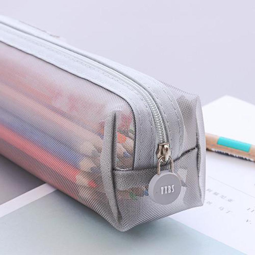 Pennfodral i nät Pennfodral med stor kapacitet Transparent multifunktions pennpåse Brevpapper Söta skrivbordstillbehör Presenter