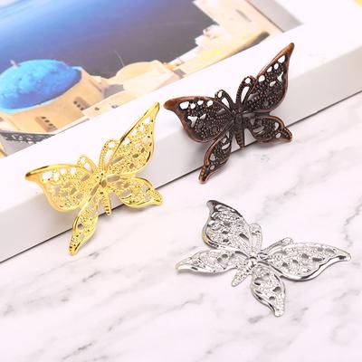 Beautiful Three Color Type Hairpin Metal Pendant Butterfly Pendant