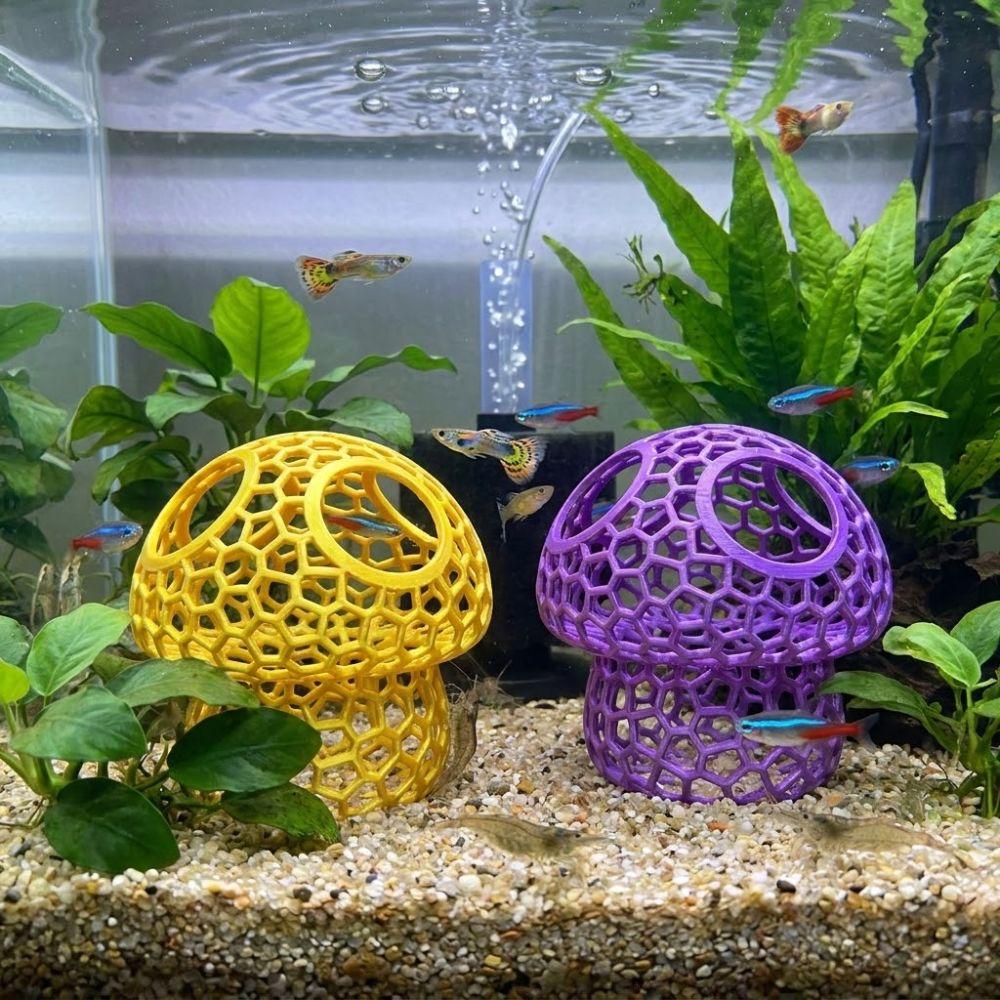 Hollow Out Fish Shrimp Hideout Shelter Simulation Mushroom Betta House  Landscape Decoration