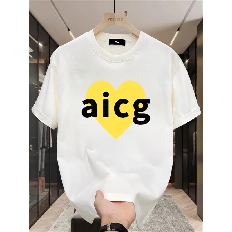 

European sizes Fashion Brand Printed Short-sleeved T-shirt for Men in Summer Heavy Pure Cotton Korean-style Japanese-style Printed Versatile Tops 4XL білий