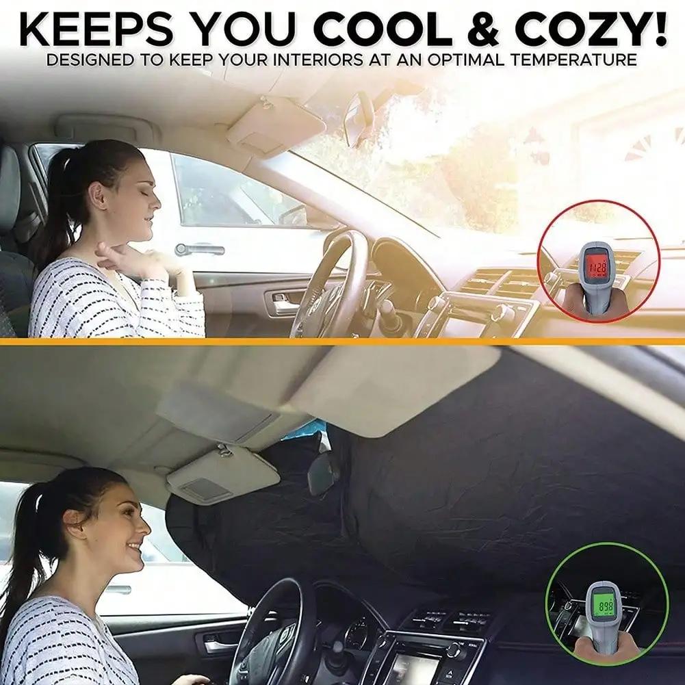 Car Window Sunshade - Folding UV-Protective Windshield Visor (Stylish Car Accessory)