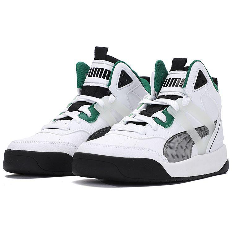 Puma Backcourt Mid Cyber Week Casual High-Top Sneakers Unisex Sneakers White Green 381129-03