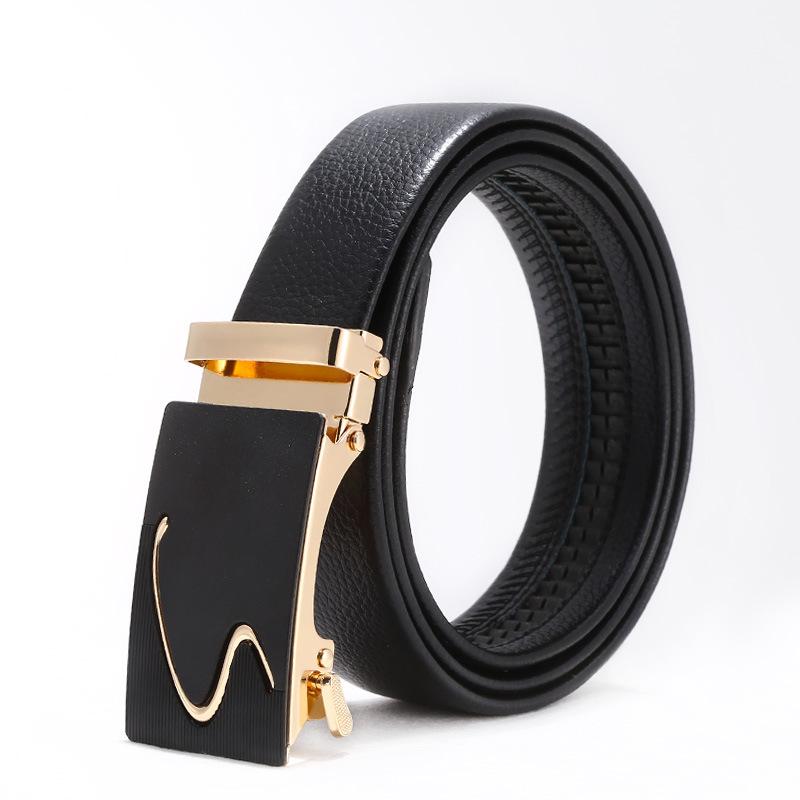 Men'S Belt No Standard Casual Belt Foreign Trade Youth Simple Automatic Buckle Imitation Leather Iron Buckle Belt