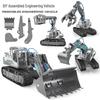 Hydraulic DIY Engineering Vehicle STEM Science Kit: Tracked Bulldozer Excavator Toy