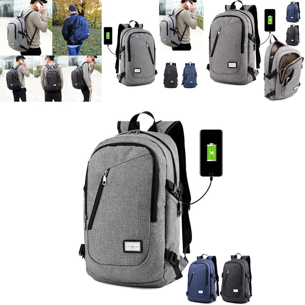 Versatile Unisex Usb Charging Backpack For Laptop Notebook Outdoor Travel And School