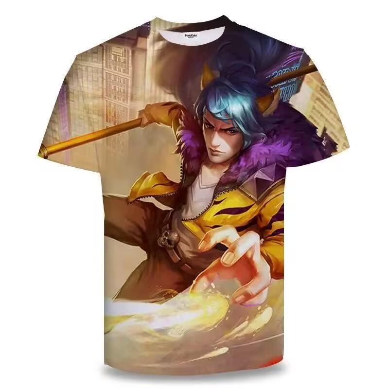 New Summer Men s 3D Digital Printed Short-Sleeve T-Shirt XL