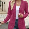 European & American Autumn/Winter Ribbed Brushed Long Sleeve Cardigan
