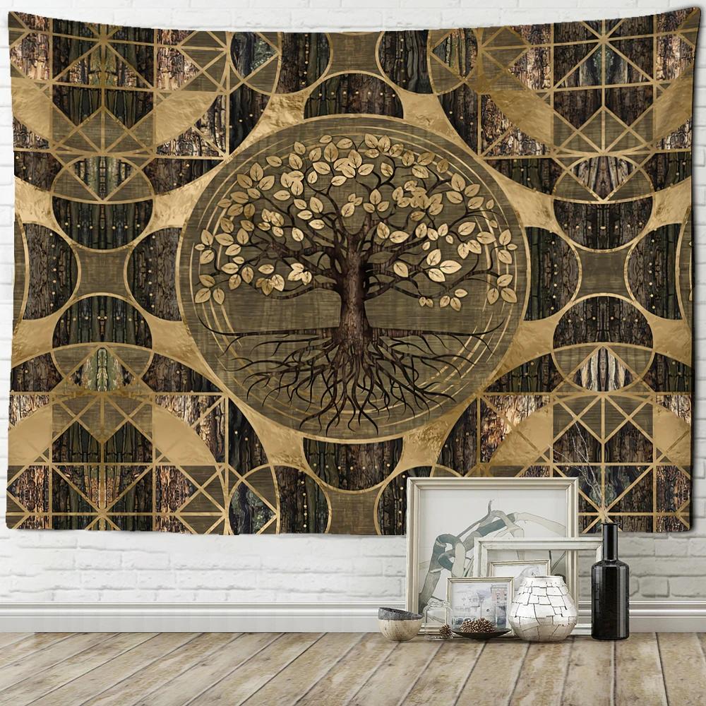 Tree Of Life Tapestry Psychedelic Bohemian Hippie Wall Hanging Backdrop Aesthetic Home Decor for Bedroom Living Room Dorm