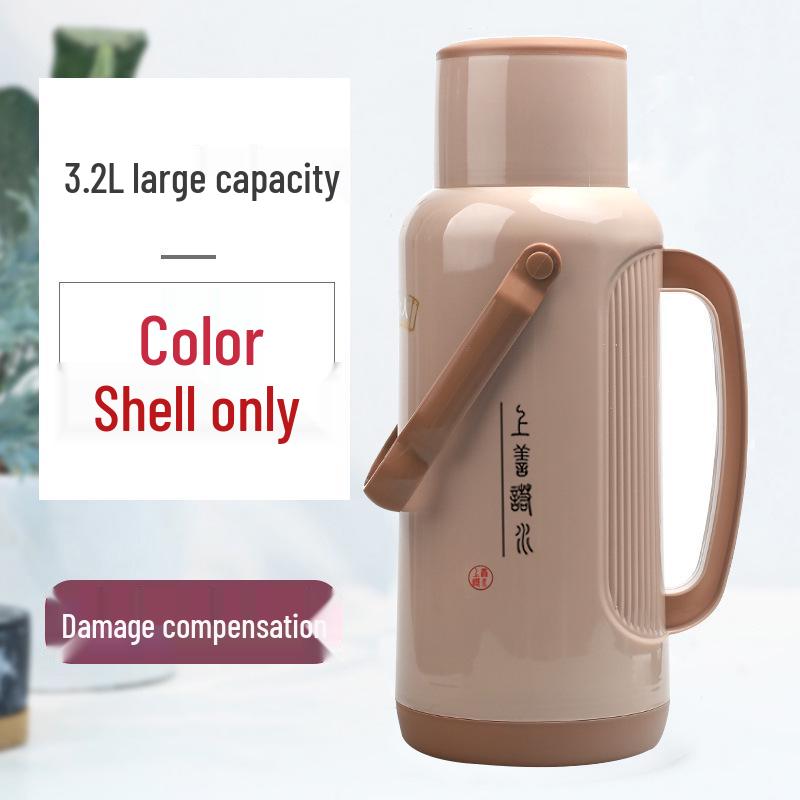 Leather-Covered Glass Liner Thermos Bottle for Dorms - Keeps Water Hot
