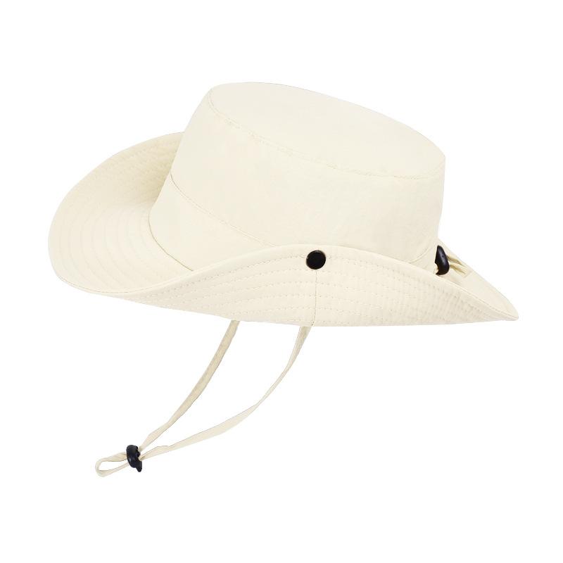 9255 Summer Outdoor Big Brim Sun Hat Waterproof Quick-drying Simple Bucket Hat Men's Mountaineering Fishing Sun Protection Hat