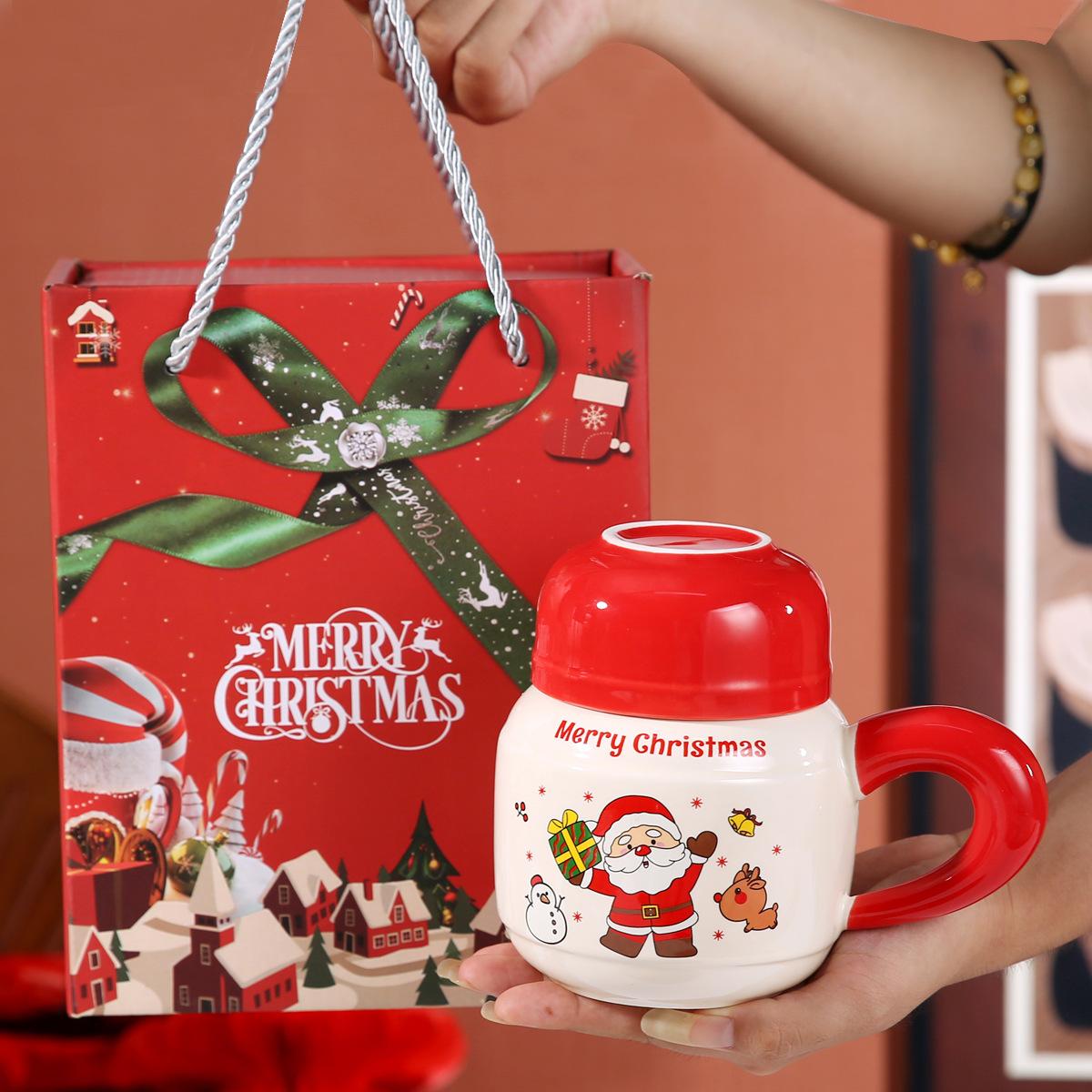 Christmas Gift Cartoon New Ceramic Pot Cup  High Value Water Cup  Mug Couple Coffee Cup 500ML
