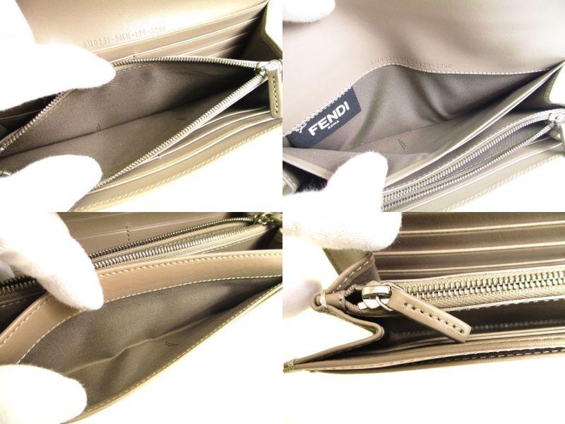 Authentic FENDI By The Way Tortora Leather Bifold Long Wallet Flap Wallet #a051  Open Box