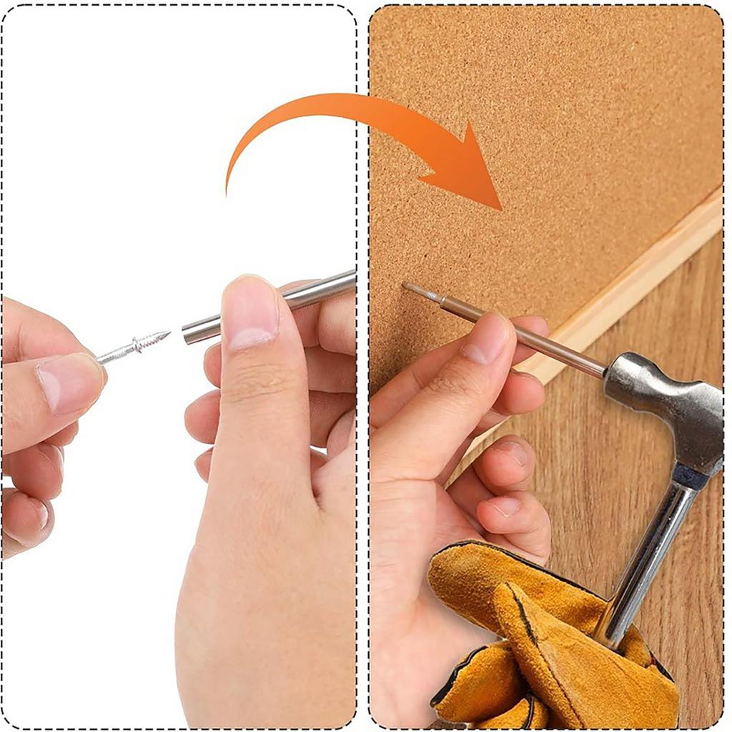 Seamless Double Headed Nails with Installation Tool Dual Sided Traceless Nails With Sleeve Tool for Skirting Boards