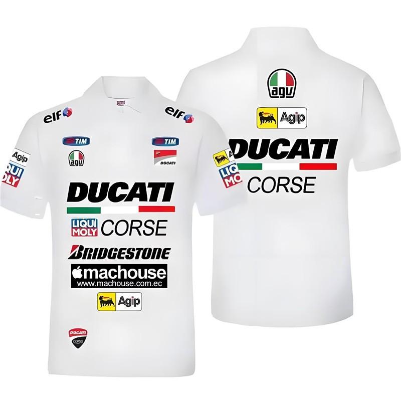 Unisex Off-Road Racing Polo Shirt Short Sleeve Collared T-Shirt Breathable Sporty Casual Fit