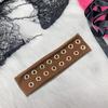 Headband Punk Style Rock Air-eye Decor Hair Band Elastic Fabric Eyelets Punk Headwrap Hair Accessory