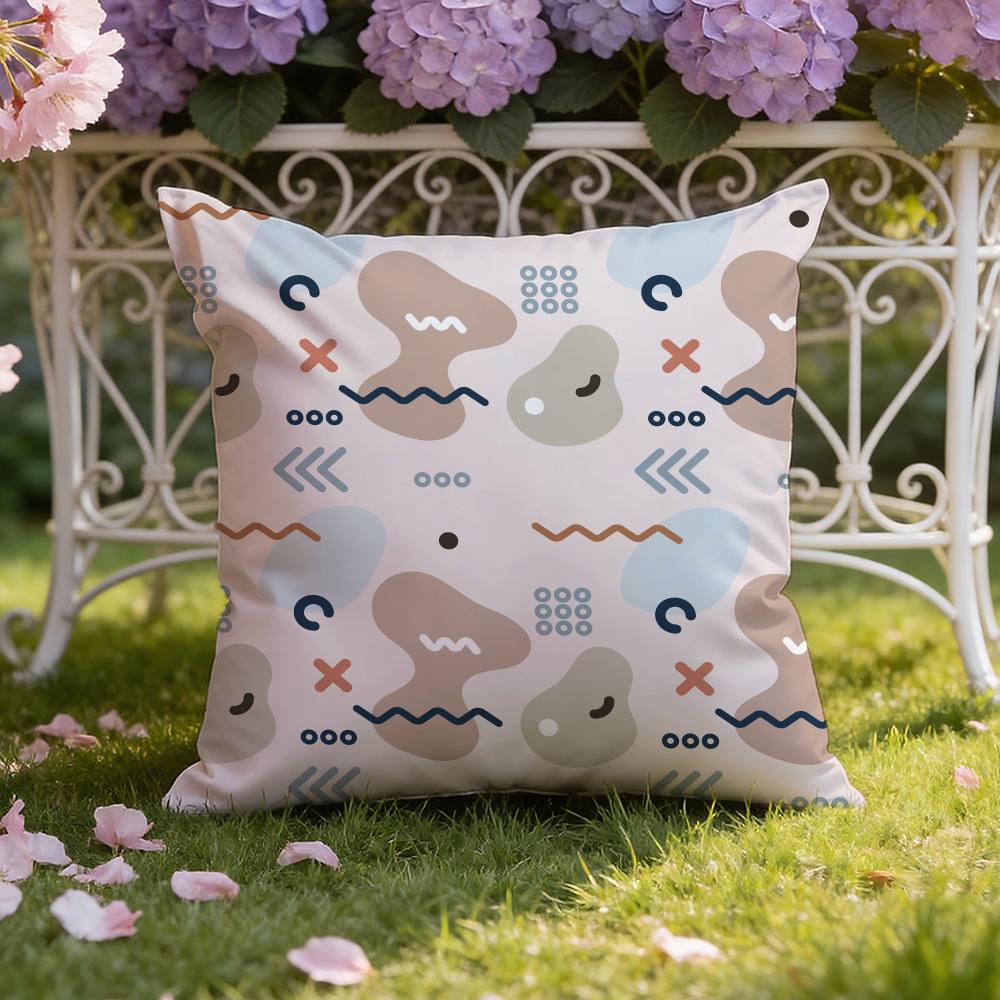 M-Memphis Seamless Patterns Cushion Cover Home & Car Dual-Scene Pillow Cover: Reversible for Premium Comfort