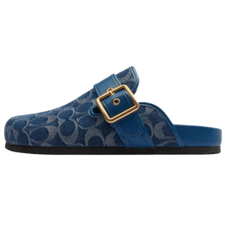 

Coach Ashton Туфли-клоги с круглым носком, слипоны в стиле Birkenstock, резиновая подошва, женская обувь, синий CZ143-SL1 36.5