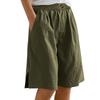 Women Solid Color Drawstring Elastic Waist Baggy Wide Leg Shorts Casual Loose Fit Beach Shorts