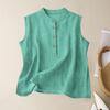 Women's Retro Artistic Cotton Linen Casual Loose Versatile Elegant Vest