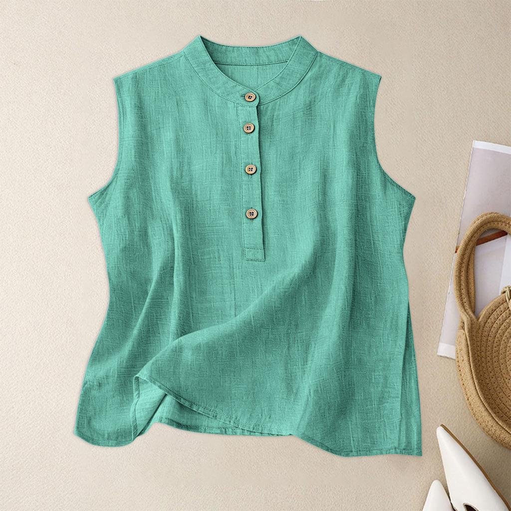 Women's Retro Artistic Cotton Linen Casual Loose Versatile Elegant Vest