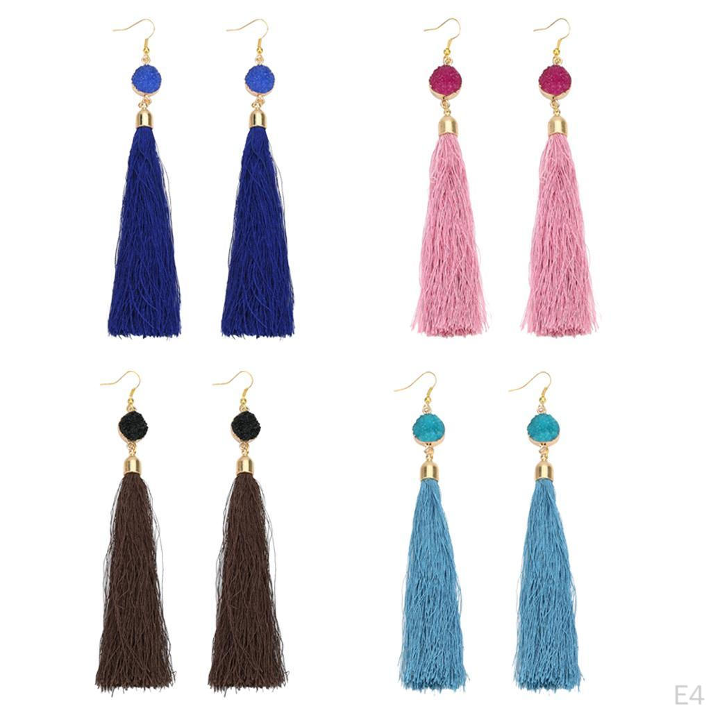 Hooked Long Tassel Earrings Women Bohemian Style Dangle Earring 12cm
