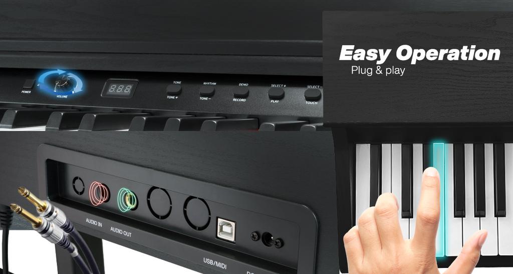 MusicMate MM-P60-B PureHarmony BLACK Digital Piano