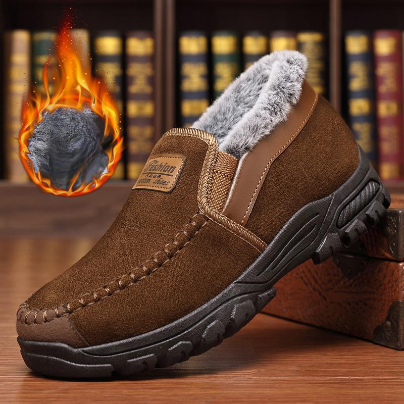 Winter Men Cotton Shoes Super Warm Plush Anti Slip Comfortable Outdoor Casual Men Shoes Wear Resistant Fashion Ankle Boots