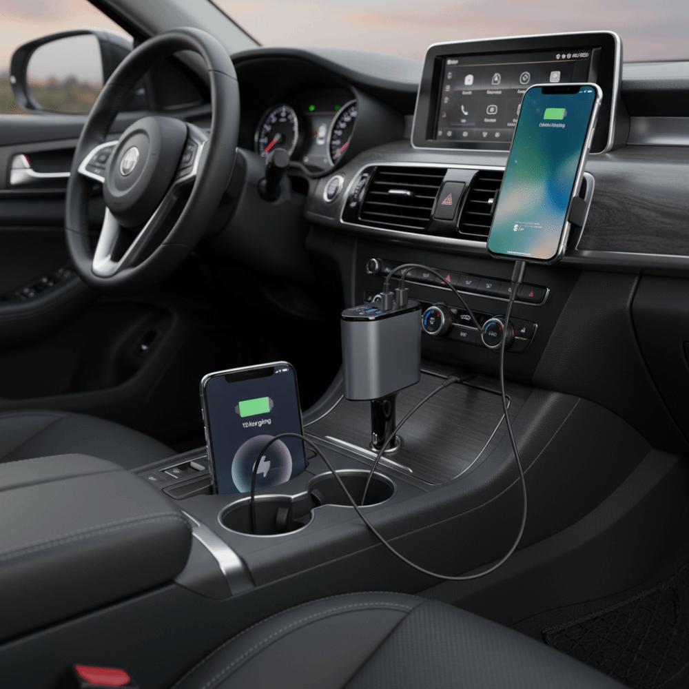 Fast Charge Retractable Car Charger Retractable Cable USB Type C Car Charger Universal For Cars